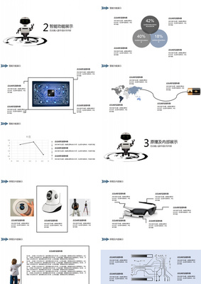 智能机器人科技产品PPT模板 赋能智能科技产品技术开发